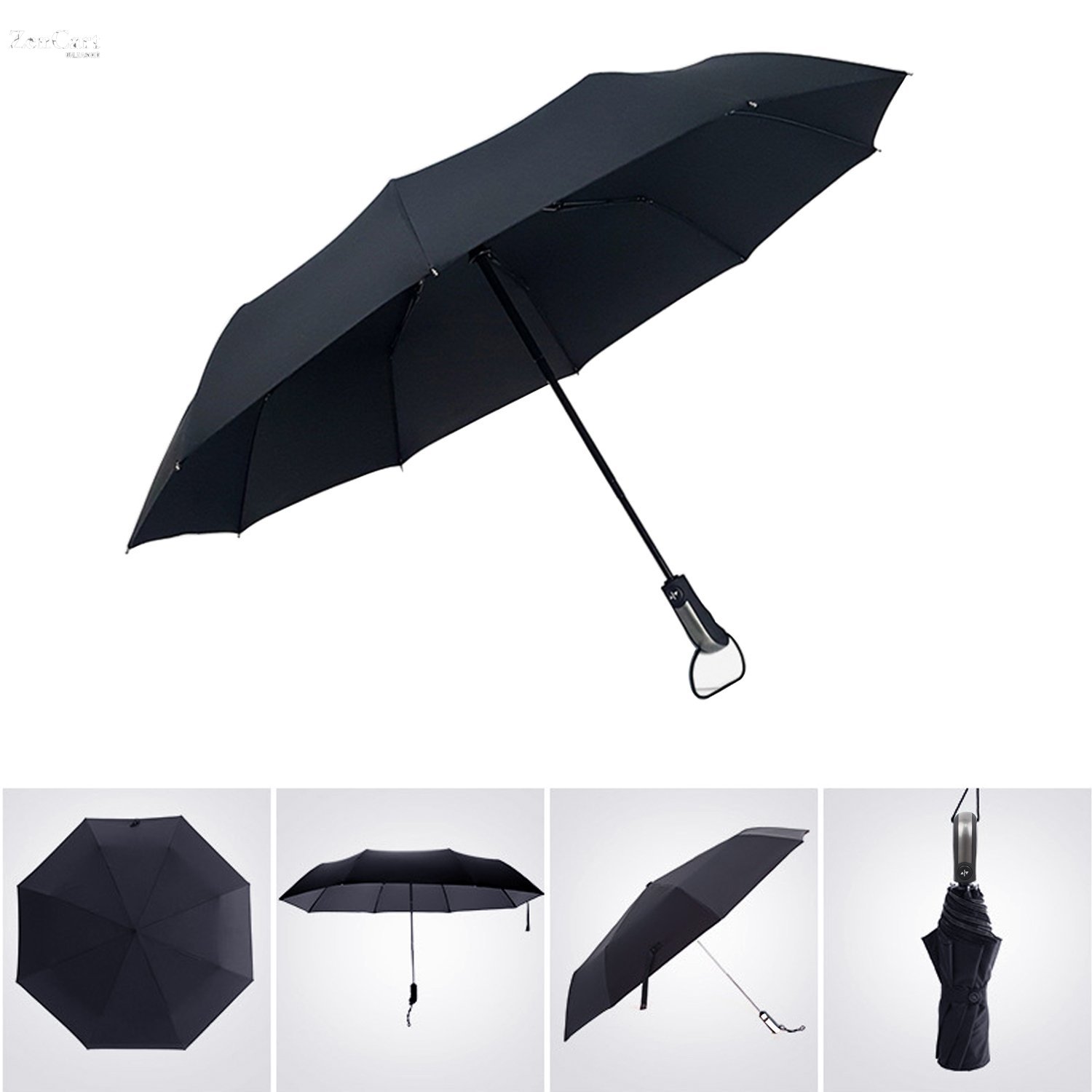 Dollshouse 60MPH Windproof Umbrella 10 Ribs Compact Travel Umbrella Auto Open Close Umbrellas