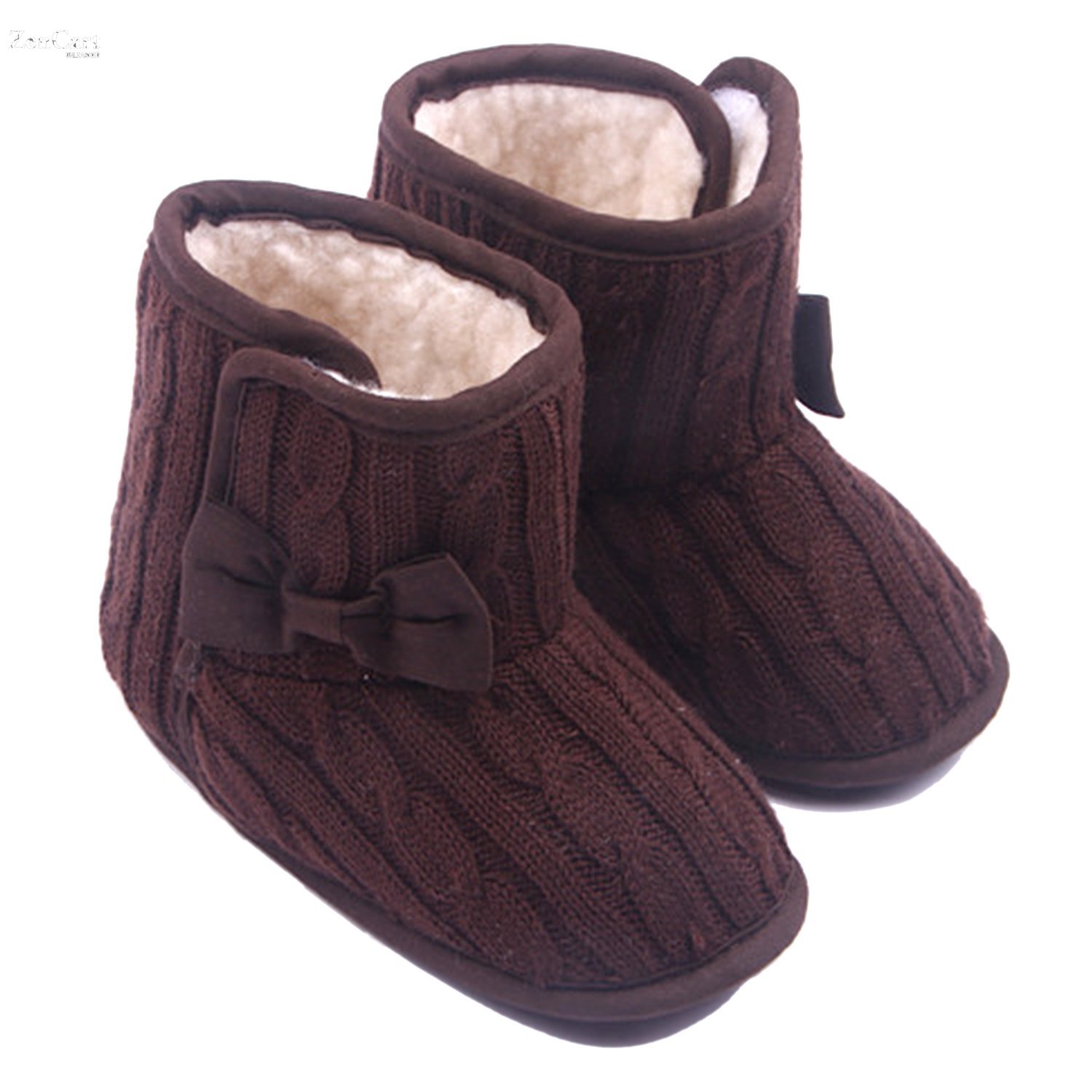 Dollshouse Baby Girl Soft Sole Anti Slip Prewalker Shoes Snow Boots With Bowknot