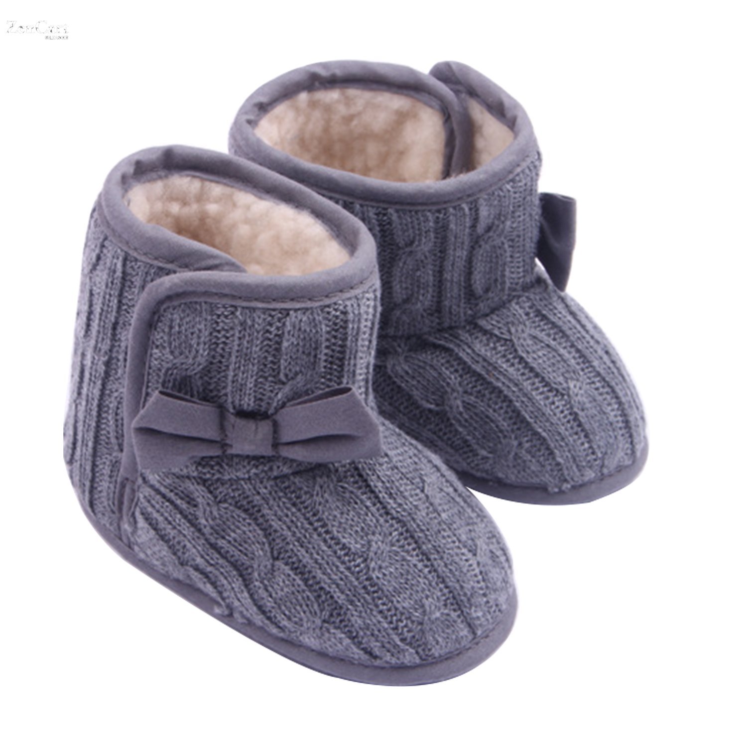 Dollshouse Baby Girl Soft Sole Anti Slip Prewalker Shoes Snow Boots With Bowknot