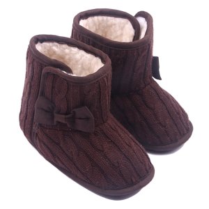 Dollshouse Baby Girl Soft Sole Anti Slip Prewalker Shoes Snow Boots With Bowknot